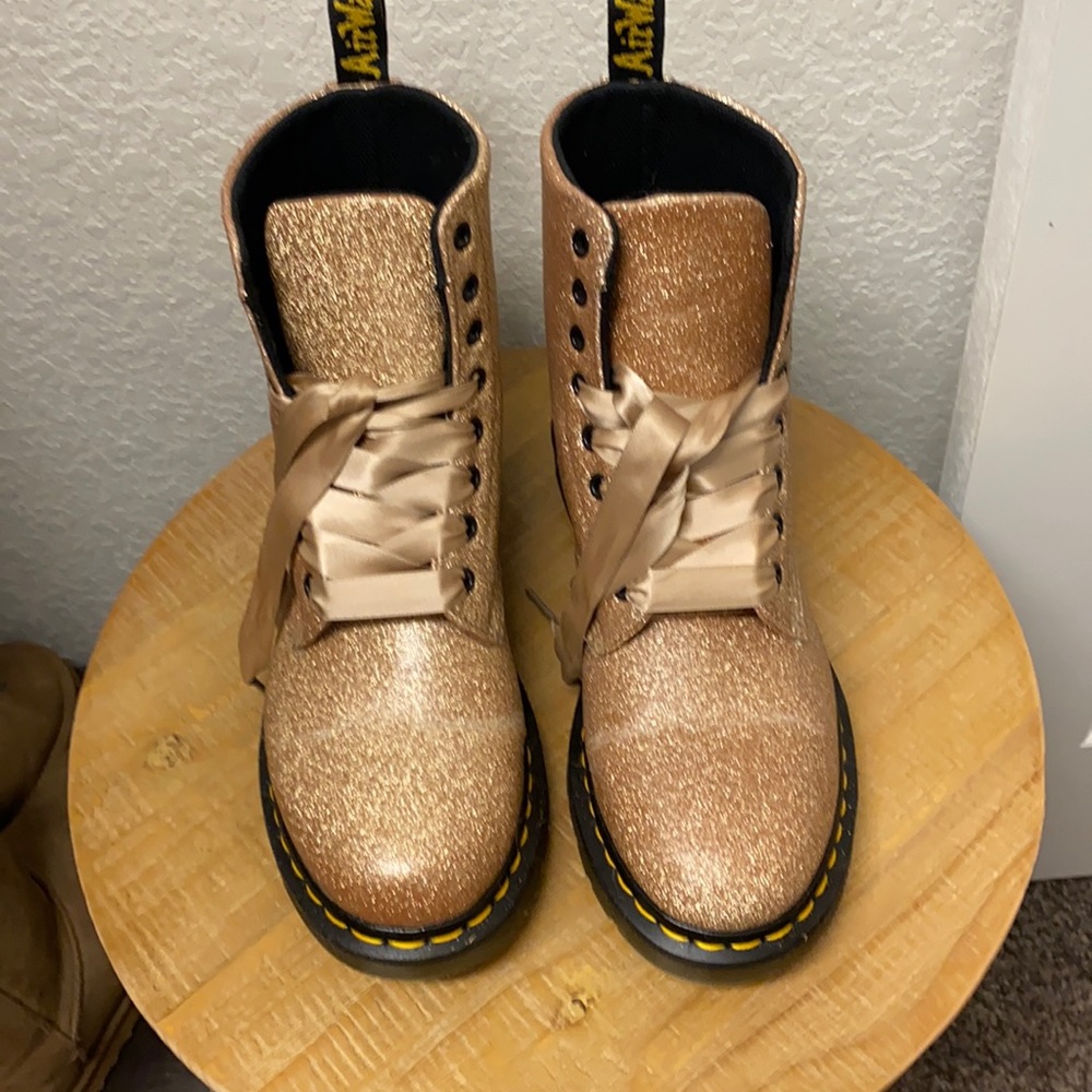 Rose Gold Chunky Glitter Dr Martens Size 10